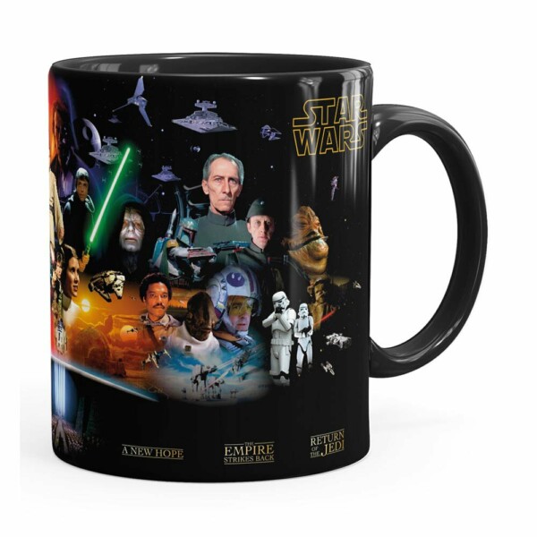 Caneca Star Wars Filmes Preta
