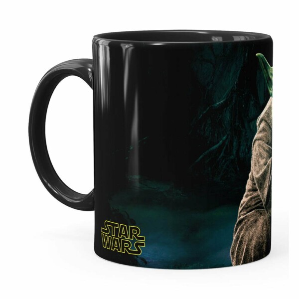 Caneca Star Wars Mestre Yoda 03 Preta