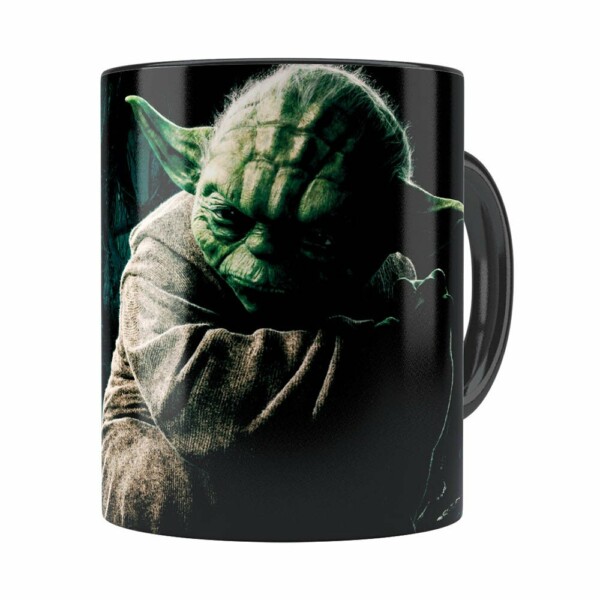 Caneca Star Wars Mestre Yoda 03 Preta