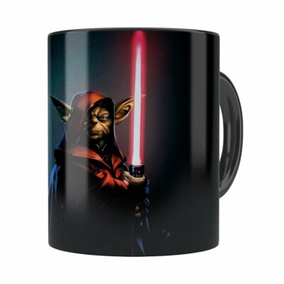 Caneca Star Wars Mestre Yoda 04 Preta