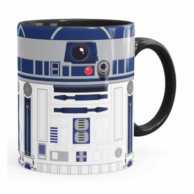Caneca Star Wars R2-d2 Minimalista Preta