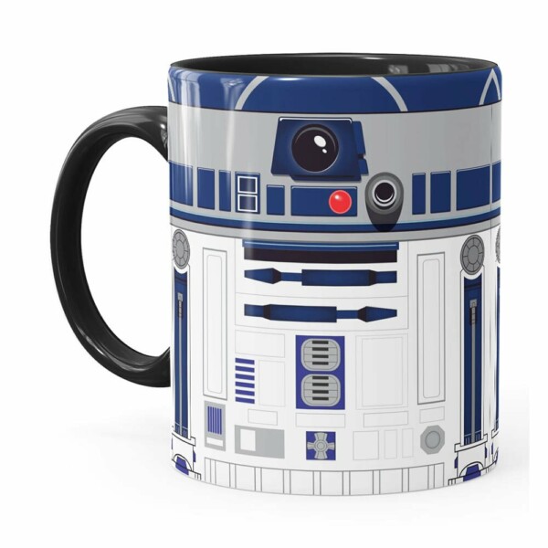 Caneca Star Wars R2-d2 Minimalista Preta