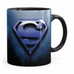 Caneca Superman Logo Metálico Preta