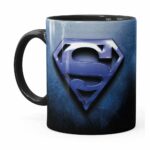 Caneca Superman Logo Metálico Preta