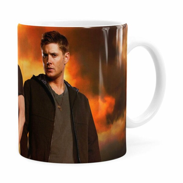 Caneca Supernatural Dean E Sam Winchester Branca