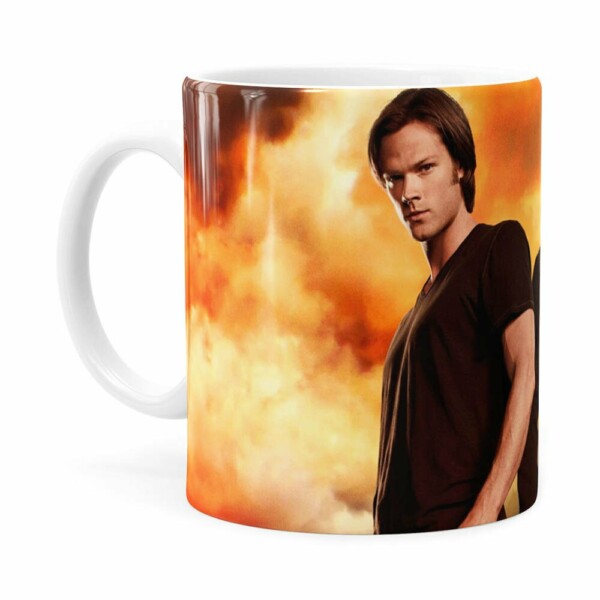 Caneca Supernatural Dean E Sam Winchester Branca