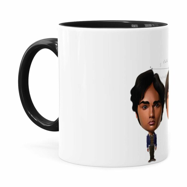 Caneca The Big Bang Theory Caricaturas Preta