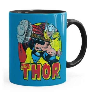 Caneca Thor Em Ação Preta