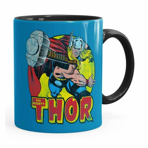 Caneca Thor Em Ação Preta