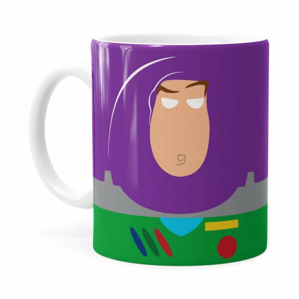 Caneca Toy Story Buzz Lightyear Minimalista V01 Branca