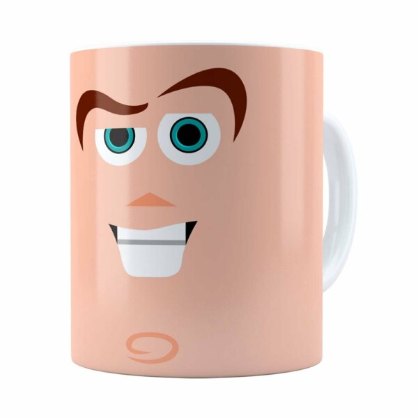 Caneca Toy Story Buzz Lightyear Minimalista V02 Branca