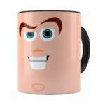 Caneca Toy Story Buzz Lightyear Minimalista V02 Preta