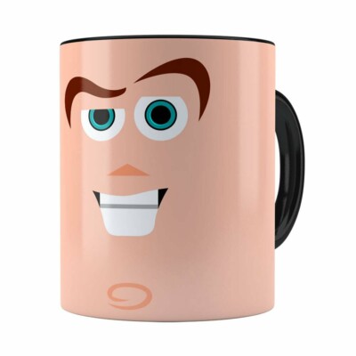 Caneca Toy Story Buzz Lightyear Minimalista V02 Preta