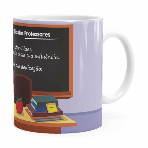 Caneca Dia Dos Professores Obrigado Pela Dedicação Branca