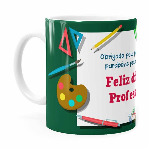 Caneca Dia Dos Professores Obrigado Pela Paciência Branca