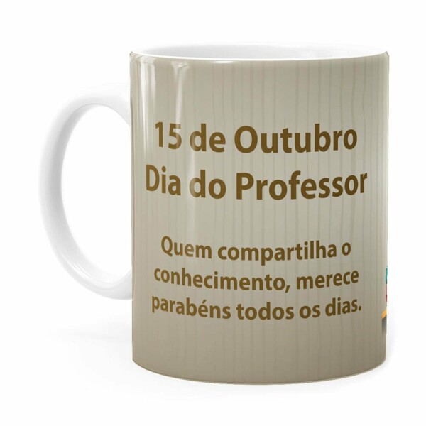 Caneca Dia Dos Professores Quem Compartilha Branca