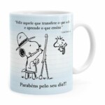 Caneca Dia Dos Professores Snoopy Branca