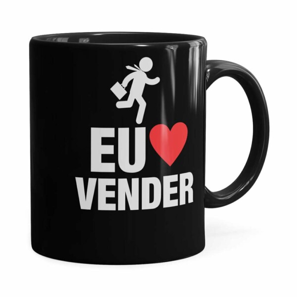 Caneca Do Vendedor Eu Amo Vender V01 Preta
