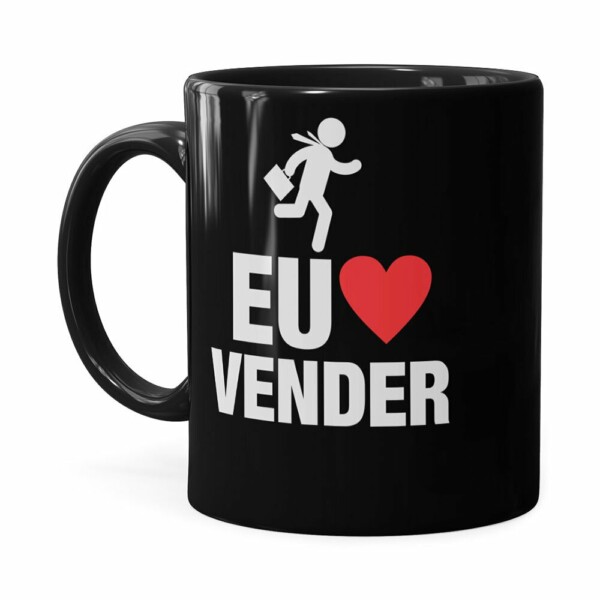 Caneca Do Vendedor Eu Amo Vender V01 Preta