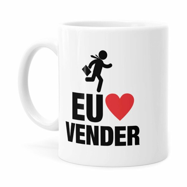 Caneca Do Vendedor Eu Amo Vender V02 Branca