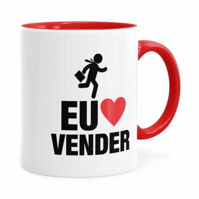 Caneca Do Vendedor Eu Amo Vender V02 Vermelha