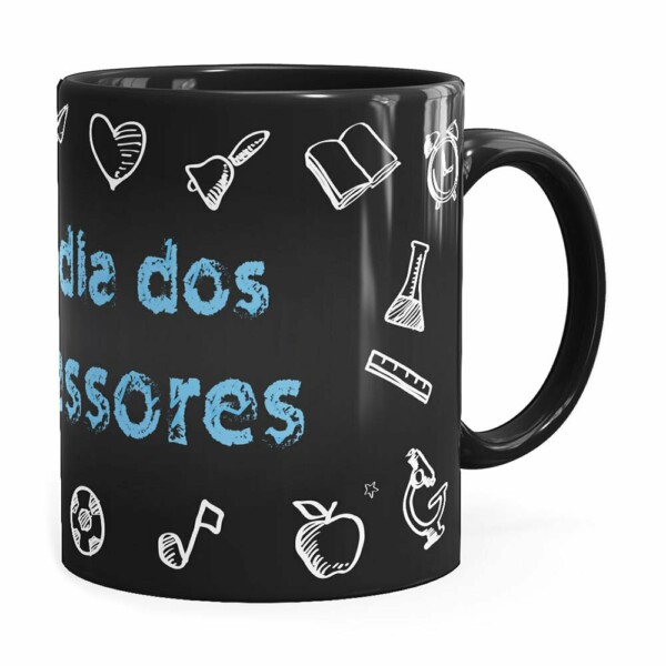 Caneca Feliz Dia Dos Professores Preta