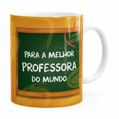 Caneca Melhor Professora Do Mundo Branca