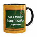 Caneca Melhor Professora Do Mundo Preta