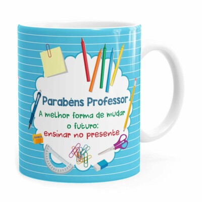 Caneca Parabéns Professor Melhor Forma Branca