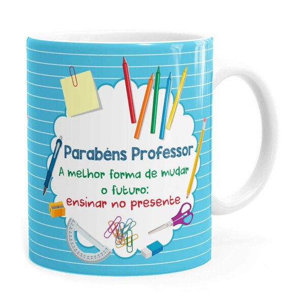 Caneca Parabéns Professor Melhor Forma Branca