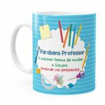 Caneca Parabéns Professor Melhor Forma Branca