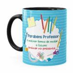Caneca Parabéns Professor Melhor Forma Preta