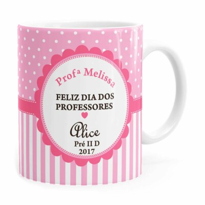 Caneca Personalizada Dia Dos Professores Com Nome Branca