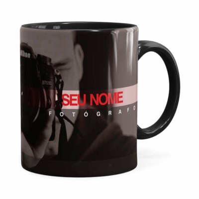 Caneca Personalizada Fotógrafo V02 Preta