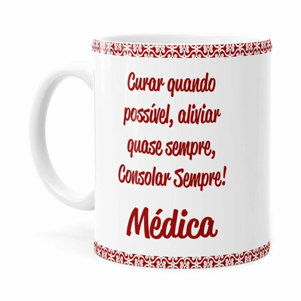 Caneca Profissões Médica V01 Branca
