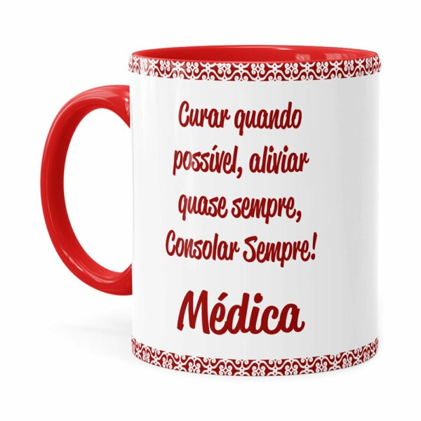 Caneca Profissões Médica V01 Vermelha