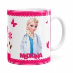 Caneca Profissões Medicina Frozen Elsa Branca