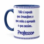 Caneca Profissões Professor V01 Azul Escuro