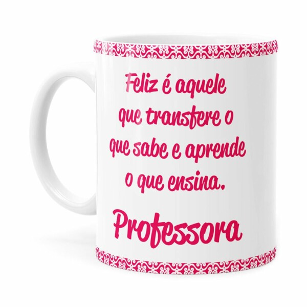 Caneca Profissões Professora V01 Branca