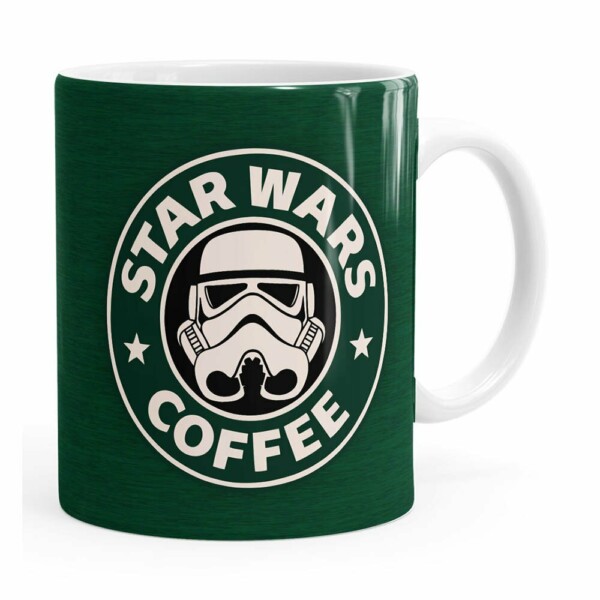 Caneca Star Wars Coffee Green Branca