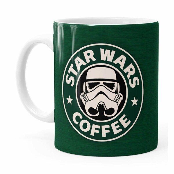 Caneca Star Wars Coffee Green Branca
