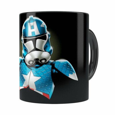 Caneca Star Wars Stormtrooper Capitão América Preta
