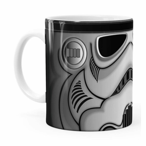 Caneca Star Wars Stormtrooper Cinza Branca