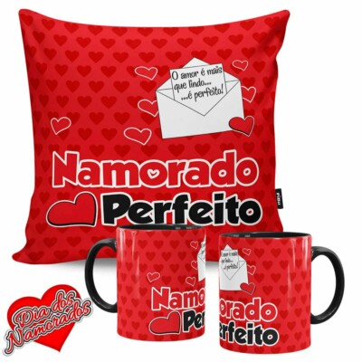 Kit Presente Dia Dos Namorados 2 Canecas V36