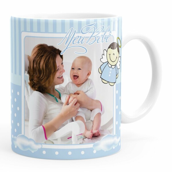 Caneca Personalizada Dindo Anjinho Azul Branca