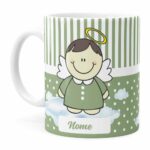 Caneca Personalizada Dindo Anjinho Verde Branca