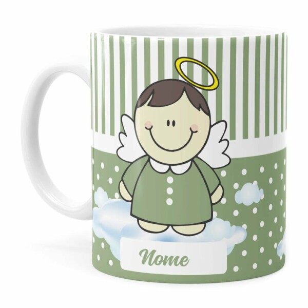 Caneca Personalizada Dindo Anjinho Verde Branca