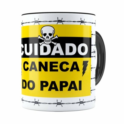Caneca Do Papai Arame Farpado Preta