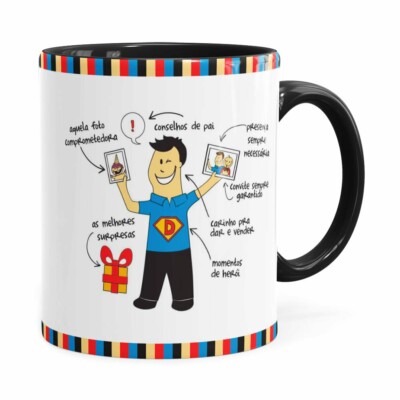 Caneca Família Pai Preta