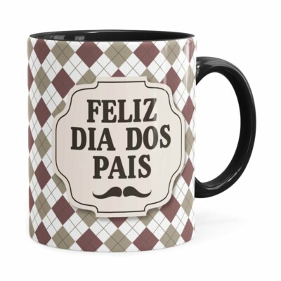 Caneca Feliz Dia Dos Pais V02 Preta